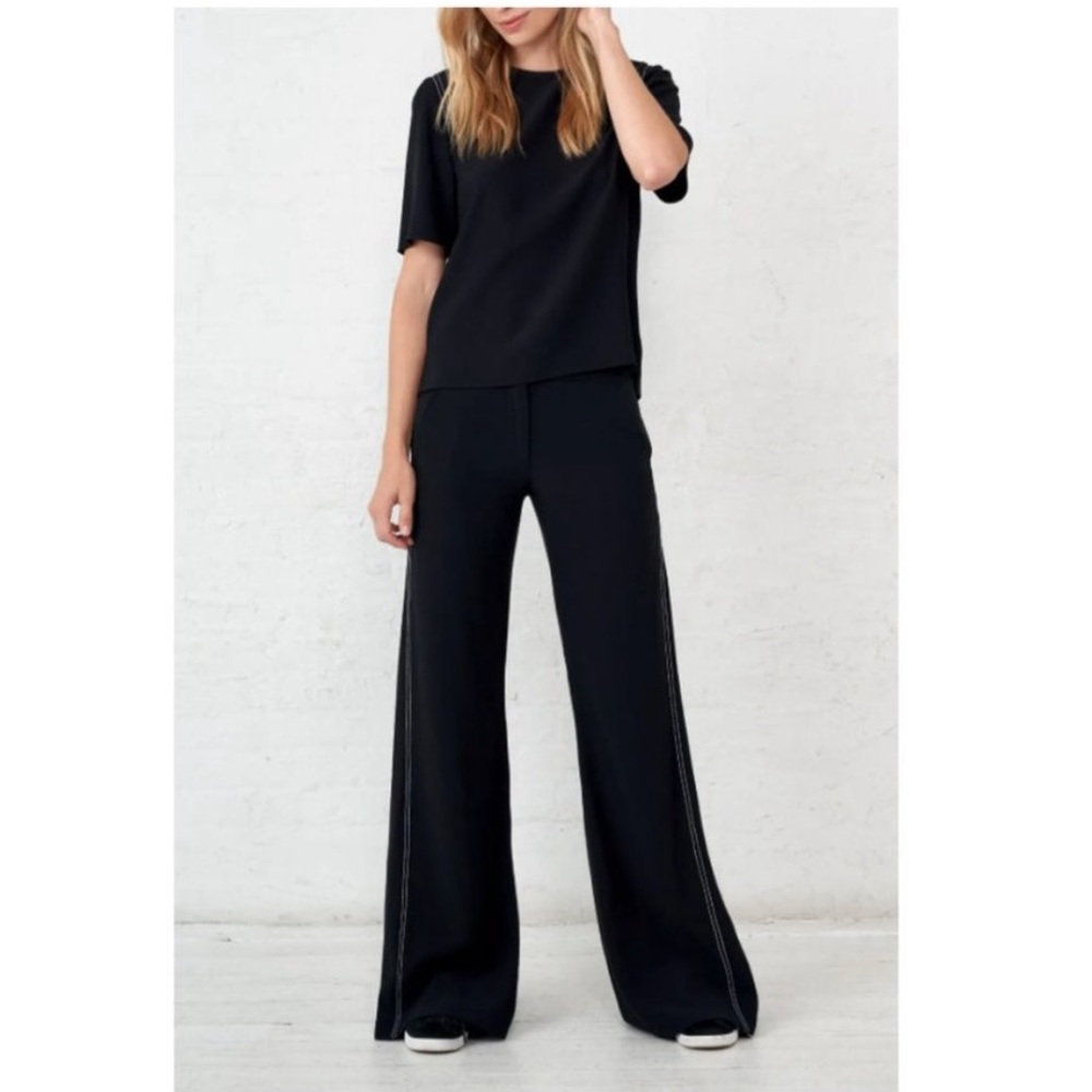 La Ligne | NWOT Black Top Stitch Flare Pants Size 0